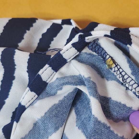 Body C women's Summer Dress, Nautical stripestop, blue skirt> eyelet back button - Picture 7 of 11